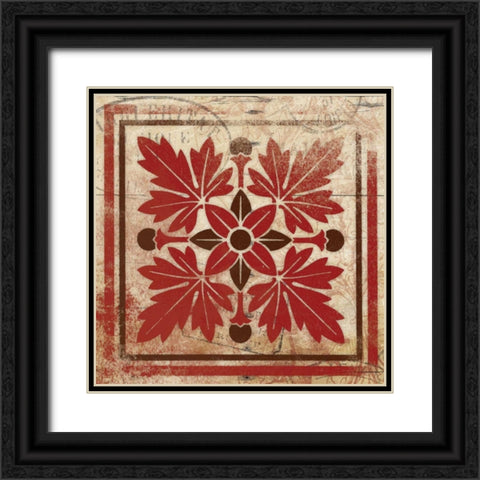 Red Pattern 8 Black Ornate Wood Framed Art Print with Double Matting by Grey, Jace