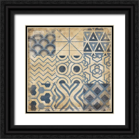 Geo Patch 2 Black Ornate Wood Framed Art Print with Double Matting by Grey, Jace