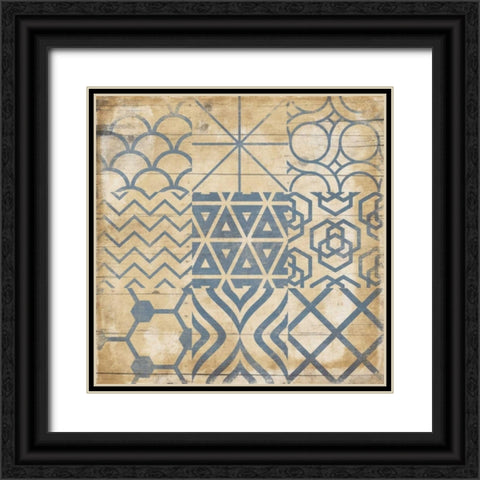 Geo Patch 3 Black Ornate Wood Framed Art Print with Double Matting by Grey, Jace