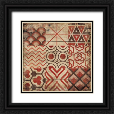 Geo Patch Black Ornate Wood Framed Art Print with Double Matting by Grey, Jace
