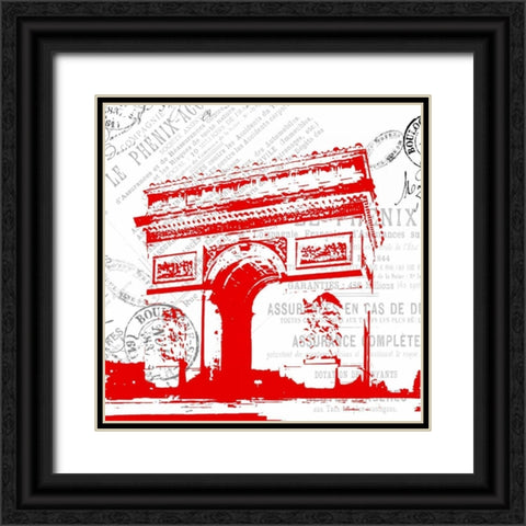 Paris 5 Black Ornate Wood Framed Art Print with Double Matting by Grey, Jace