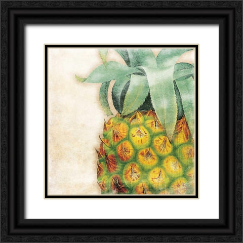 Tropical Pineapple Black Ornate Wood Framed Art Print with Double Matting by Grey, Jace