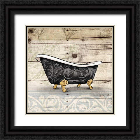 Bath Black Ornate Wood Framed Art Print with Double Matting by Grey, Jace