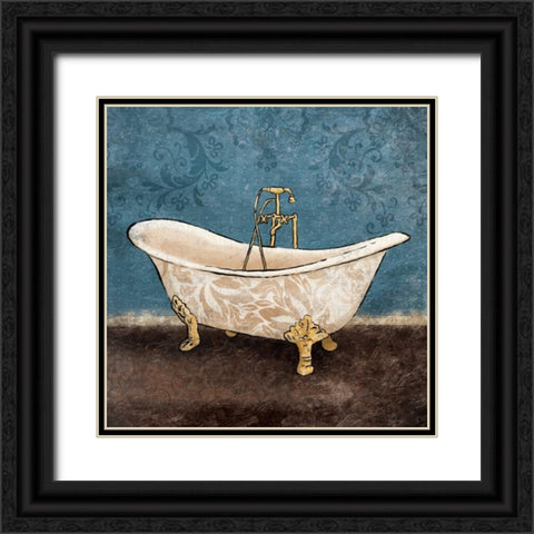 Floral Bath 1 Black Ornate Wood Framed Art Print with Double Matting by Grey, Jace