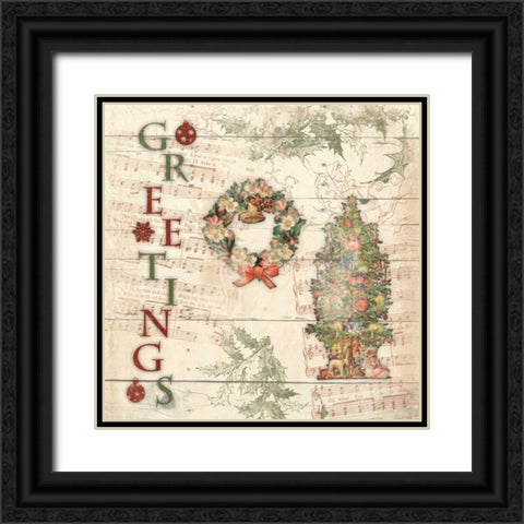 Greetings Black Ornate Wood Framed Art Print with Double Matting by Grey, Jace