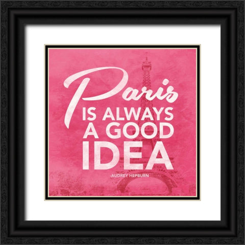 Paris Good Black Ornate Wood Framed Art Print with Double Matting by Grey, Jace