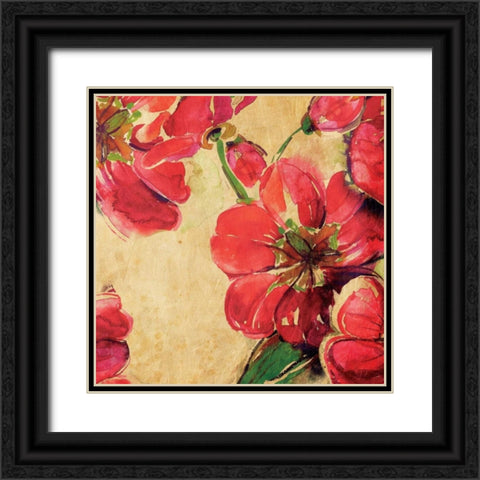 Tropical Floral Black Ornate Wood Framed Art Print with Double Matting by Grey, Jace