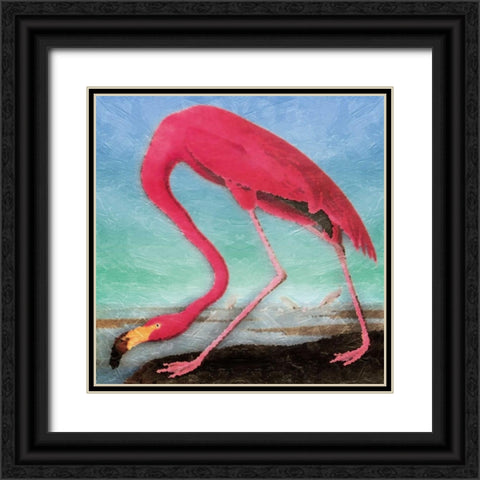 Flamingo Black Ornate Wood Framed Art Print with Double Matting by Grey, Jace