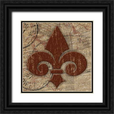Patch1 Black Ornate Wood Framed Art Print with Double Matting by Grey, Jace