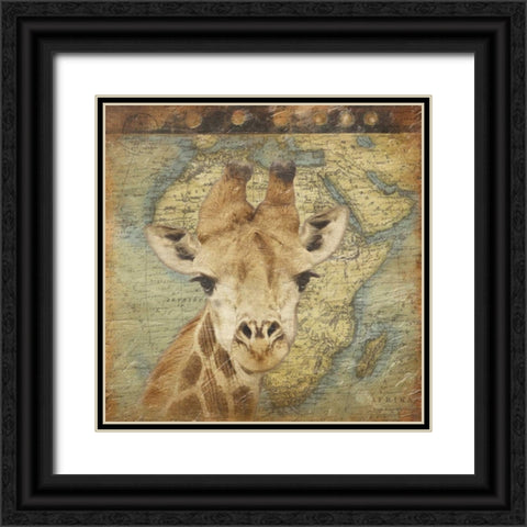 Giraffe Travel Black Ornate Wood Framed Art Print with Double Matting by Grey, Jace