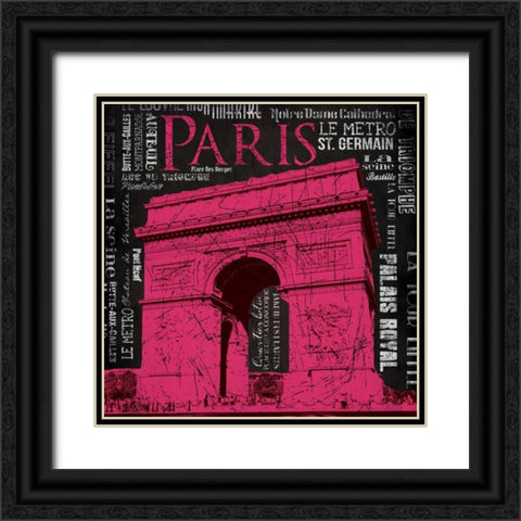 Paris  Type mate Black Ornate Wood Framed Art Print with Double Matting by Grey, Jace
