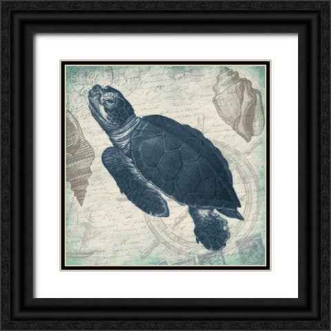 Turtle Black Ornate Wood Framed Art Print with Double Matting by Grey, Jace