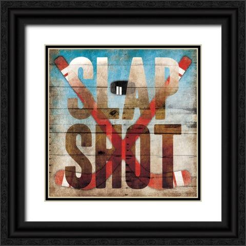 Slap shot Black Ornate Wood Framed Art Print with Double Matting by Grey, Jace