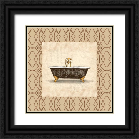 Brown bath border 2 Black Ornate Wood Framed Art Print with Double Matting by Grey, Jace