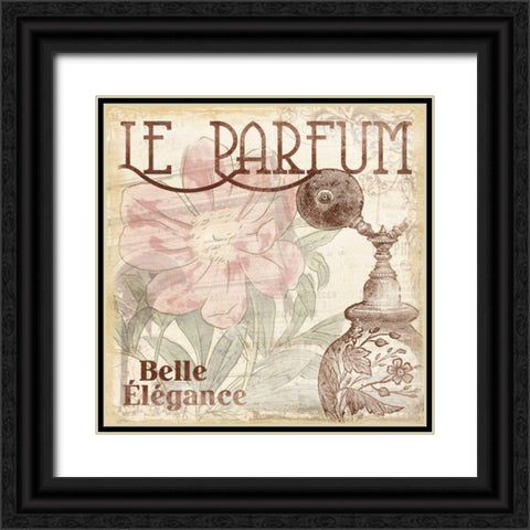 Floral Perfume mate Black Ornate Wood Framed Art Print with Double Matting by Grey, Jace