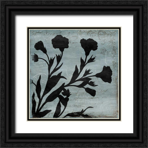 Floral Black Black Ornate Wood Framed Art Print with Double Matting by Grey, Jace