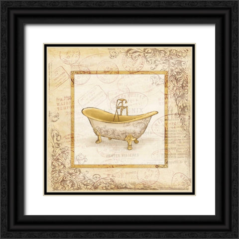 Postal vintage bath Black Ornate Wood Framed Art Print with Double Matting by Grey, Jace