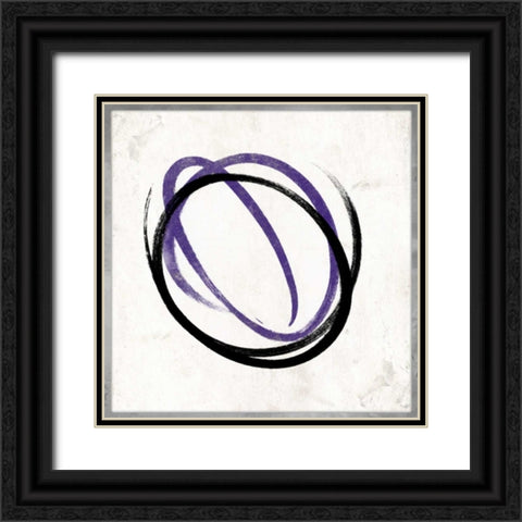 Abstract circle purple Black Ornate Wood Framed Art Print with Double Matting by Grey, Jace