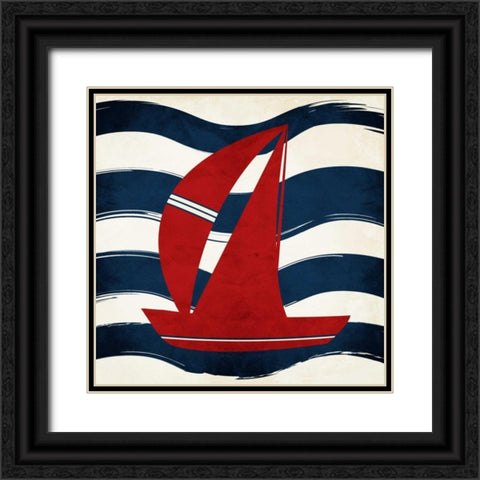 Boat Waves Black Ornate Wood Framed Art Print with Double Matting by Grey, Jace