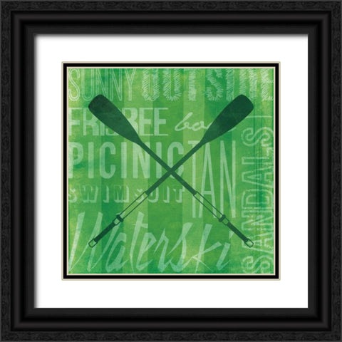 Summer Bright Oars Black Ornate Wood Framed Art Print with Double Matting by Grey, Jace