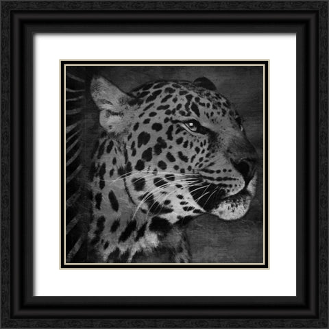 Animal Instincts Black And White Mate Black Ornate Wood Framed Art Print with Double Matting by Grey, Jace