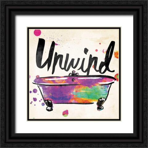 Unwind Colorful Bath Black Ornate Wood Framed Art Print with Double Matting by Grey, Jace