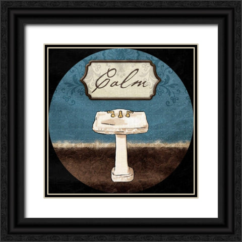 Calm Sink Round Black Ornate Wood Framed Art Print with Double Matting by Grey, Jace