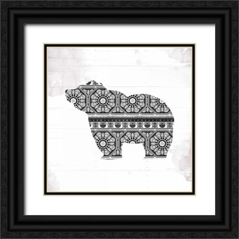 Bear Patterns Black Ornate Wood Framed Art Print with Double Matting by Grey, Jace