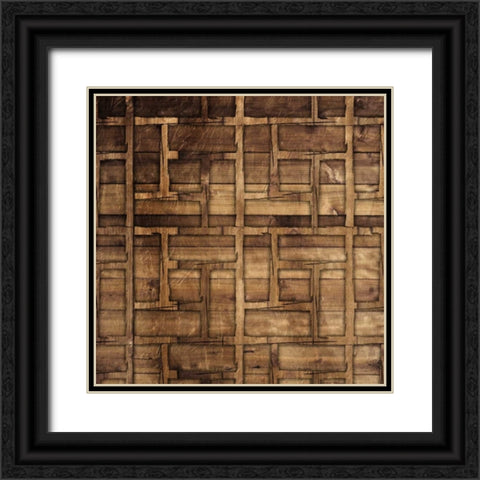Wood Chip Pattern Black Ornate Wood Framed Art Print with Double Matting by Grey, Jace