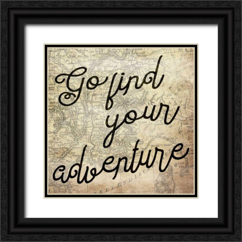Go Find Your Adventure Black Ornate Wood Framed Art Print with Double Matting by Grey, Jace