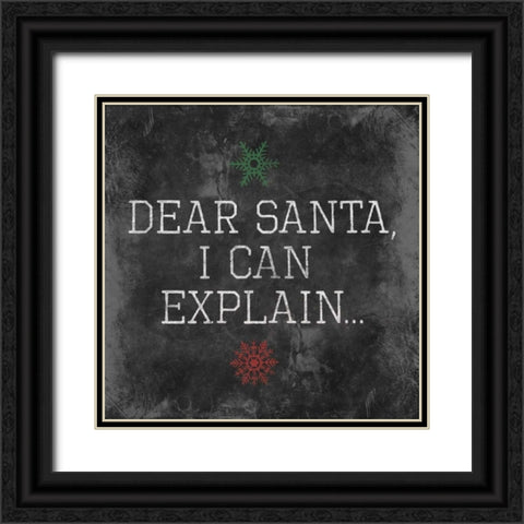 Dear Santa Explain Black Ornate Wood Framed Art Print with Double Matting by Grey, Jace
