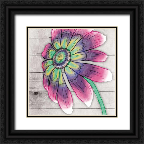 Fun Time Flower Black Ornate Wood Framed Art Print with Double Matting by Grey, Jace