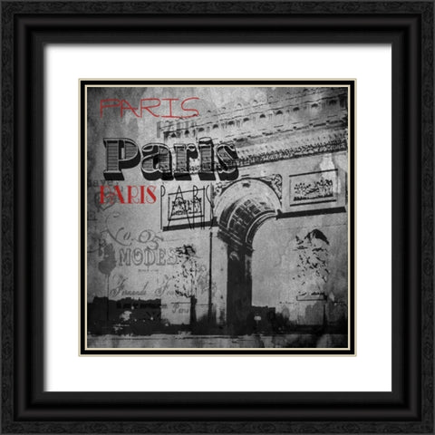 Paris Arc Victorian Black Ornate Wood Framed Art Print with Double Matting by Grey, Jace