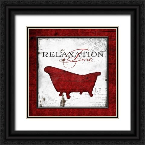 Crimson Relaxation Time Black Ornate Wood Framed Art Print with Double Matting by Grey, Jace