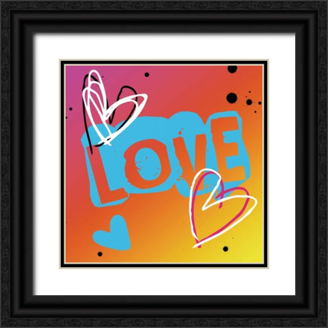 Love The Heart Black Ornate Wood Framed Art Print with Double Matting by Grey, Jace