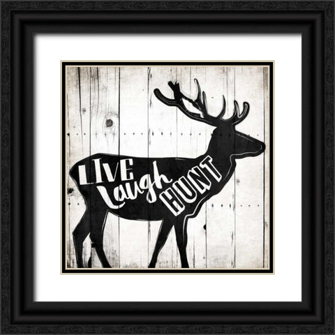 Live Laugh Hunt Black Ornate Wood Framed Art Print with Double Matting by Grey, Jace