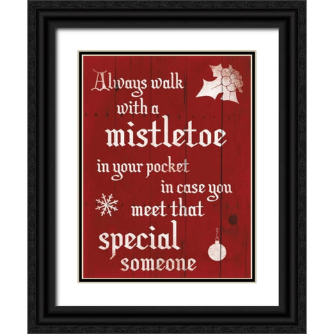 Mistletoe Black Ornate Wood Framed Art Print with Double Matting by Grey, Jace