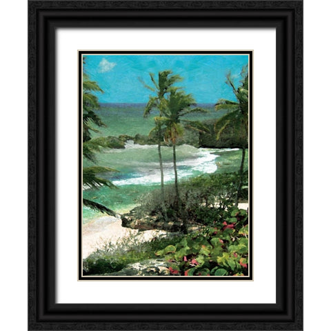 Palm trees mate Black Ornate Wood Framed Art Print with Double Matting by Grey, Jace