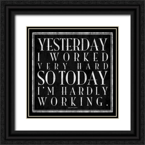 Hardly working Black Ornate Wood Framed Art Print with Double Matting by Grey, Jace