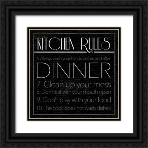 Kitchen Rules 2 Black Ornate Wood Framed Art Print with Double Matting by Grey, Jace