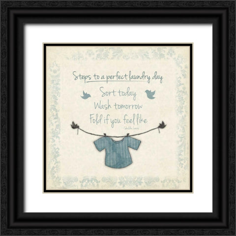 Laundry Black Ornate Wood Framed Art Print with Double Matting by Grey, Jace