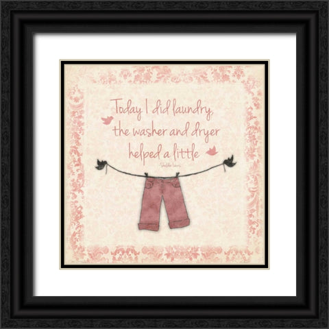 Laundry Red 2 Black Ornate Wood Framed Art Print with Double Matting by Grey, Jace