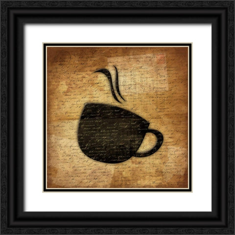 COFFEE CUP Black Ornate Wood Framed Art Print with Double Matting by Grey, Jace