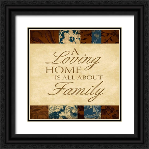 Family Black Ornate Wood Framed Art Print with Double Matting by Grey, Jace