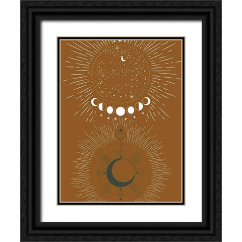 Green Moon Rise Black Ornate Wood Framed Art Print with Double Matting by Keith, Jesse