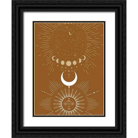 Sun And Moon Rise Black Ornate Wood Framed Art Print with Double Matting by Keith, Jesse