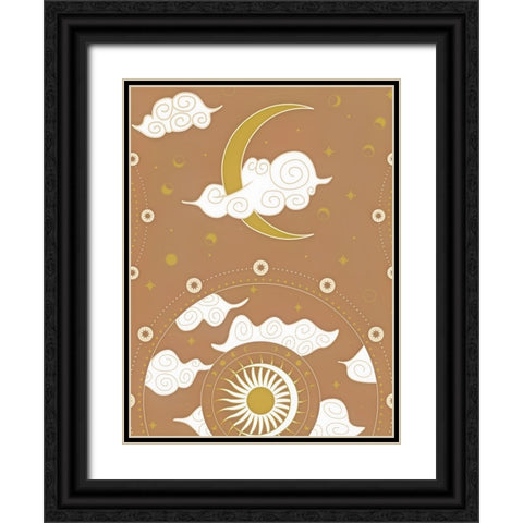 Moon Black Ornate Wood Framed Art Print with Double Matting by Keith, Jesse