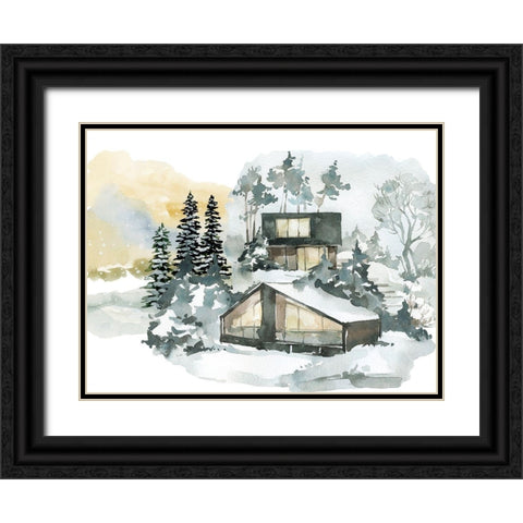 Hidden Cabin 2 Black Ornate Wood Framed Art Print with Double Matting by Keith, Jesse