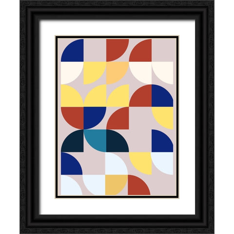 Vertigo Circles Black Ornate Wood Framed Art Print with Double Matting by Keith, Jesse