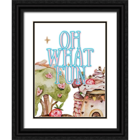 Oh What Fun Black Ornate Wood Framed Art Print with Double Matting by Keith, Jesse